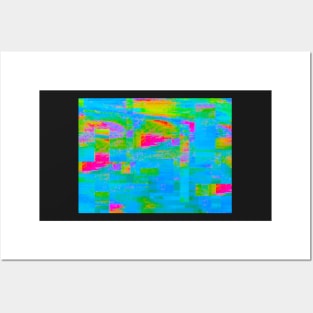 Glitch Infrared Pixel Cyberpunk Vaporwave Art Pattern Posters and Art